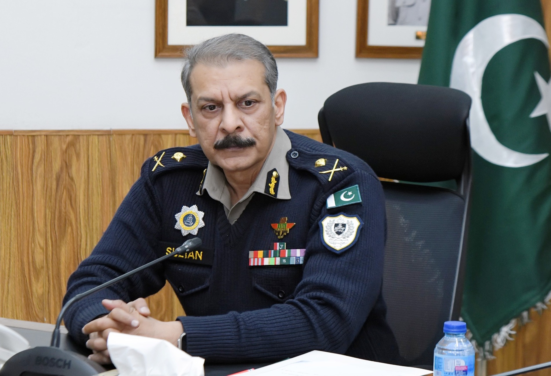 IG, NHMP, SULTAN AHMED CHAUDHRY, PRESIDING OVER AN IMPORTANT OPERATIONAL MEETING.